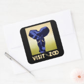 Bezoek de dierentuin vierkante sticker (Envelop)