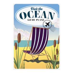 Bezoek de Oceaan "Ga met het vliegtuig" Foto Afdruk