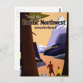 Bezoek de Pacific Northwest Wonderland Briefkaart (Voorkant / Achterkant)