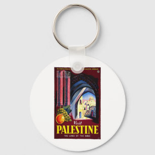Bezoek de Palestine Heilige Land Vintage Travel Ar Sleutelhanger