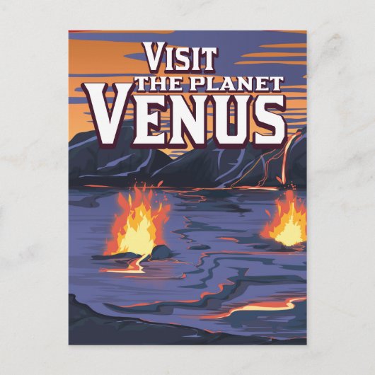 Bezoek de reisposter Planet Venus Briefkaart (Voorkant)