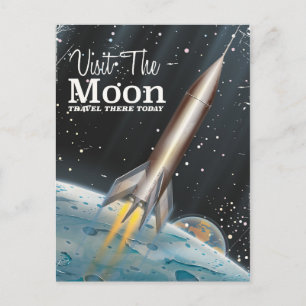 Bezoek de sci-fi reisposter Moon Briefkaart