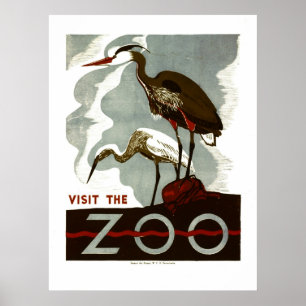 Bezoek de Zoo - het Poster van WPA -