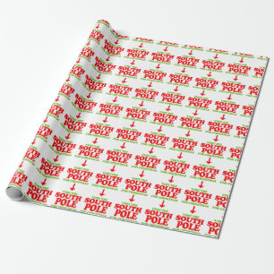 Bezoek de Zuidpool — Humor voor de feestdag Cadeaupapier