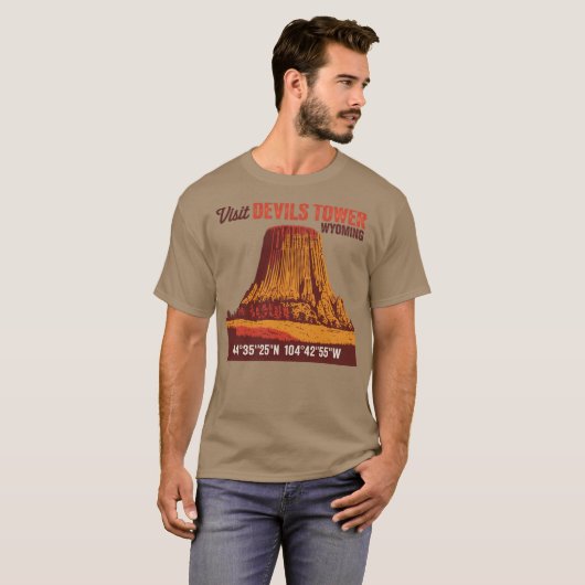 Bezoek Devils Tower Grappig T-shirt (Voorkant volledig)