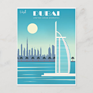 Bezoek Dubai reisposter Feestdagenkaart