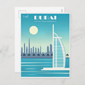 Bezoek Dubai reisposter Feestdagenkaart (Voorkant / Achterkant)