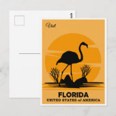  Bezoek Florida Flamingo Travel Briefkaart (Voorkant / Achterkant)
