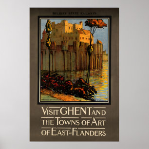 Bezoek Gent en de Kunststeden van Oost-Vlaanderen Poster