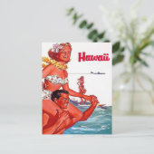 Bezoek Hawaii - Surfen - Vintage-reizen Briefkaart (Staand voorkant)