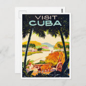 Bezoek het briefkaart van het klassieke Cubaanse r (Voorkant / Achterkant)