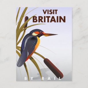 Bezoek het Britse vintage-poster. Briefkaart