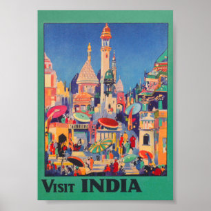 Bezoek het Indiase Poster voor Vintage Travel