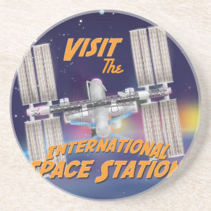 Bezoek het internationale ruimtestation zandsteen onderzetter