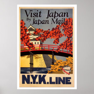 Bezoek het Japan Retro-Poster Poster
