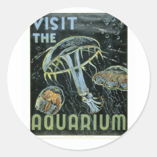 Bezoek het Poster Aquarium - WPA - Ronde Sticker