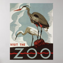  bezoek het poster van de dierentuin met vogelkraa