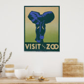 Bezoek het  Poster van WPA van de  van Zoo Elephan (Keuken)