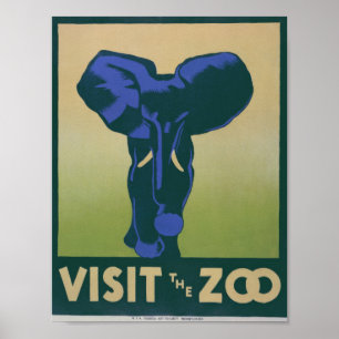 Bezoek het Poster van WPA van de van Zoo Elephan