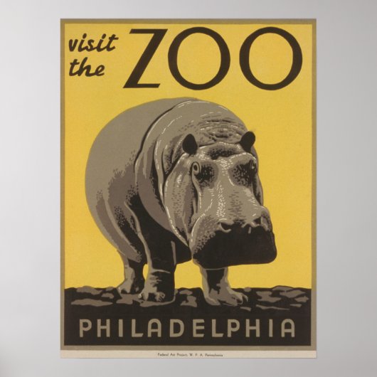 Bezoek het Poster van Zoo Philadelphia  WPA (Voorkant)