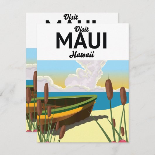 Bezoek het toeristische poster van Maui Hawaii (Voorkant / Achterkant)