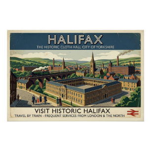 Bezoek Historisch Halifax - Vintage Reisposter Kun Perfect Poster
