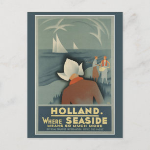  Bezoek Holland Retro Tourism Travel Briefkaart