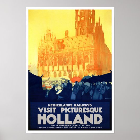 Bezoek Holland vintage-Poster Poster (Voorkant)