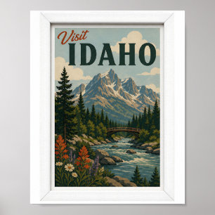 Bezoek Idaho Reis Vintage Poster