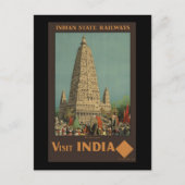 Bezoek India Budh Gaya Briefkaart (Voorkant)