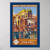 Bezoek India ~ Muttra Poster (Voorkant)