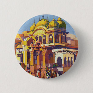 Bezoek India Muttra Ronde Button 5,7 Cm
