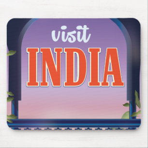 Bezoek India Vintage reisprint. Muismat