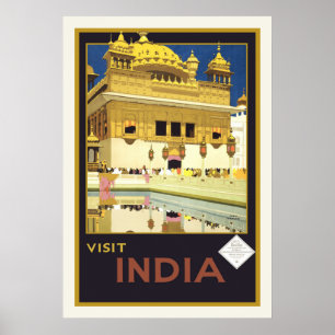 "Bezoek India" Vintage Travel Poster