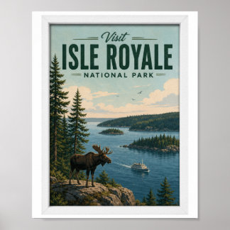 Bezoek Isle Royale National Park Reis Vintage Poster