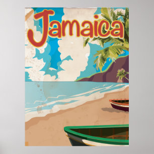 Bezoek Jamaica Vintage Travel Poster