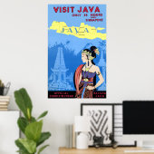  bezoek Java Travel Poster (Thuiskantoor)
