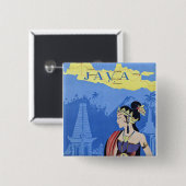 Bezoek Java Vierkante Button 5,1 Cm (Voorkant /achterkant)