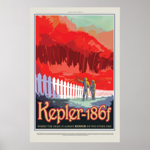 Bezoek Kepler 186f NASA Vintage Travel Poster