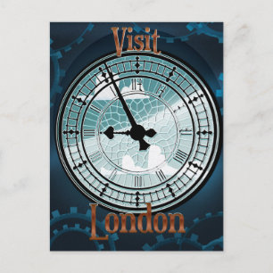 Bezoek Londen Victoriaanse reisposter Briefkaart