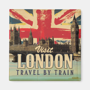 Bezoek Londen vintage poster Magneet