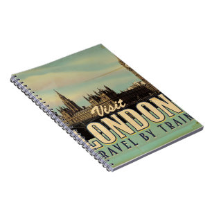 Bezoek Londen vintage poster Notitieboek