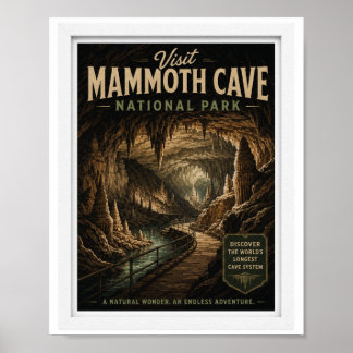 Bezoek Mammoth Cave National Park Reis Vintage Poster
