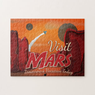 Bezoek Mars Vintage Poster Legpuzzel