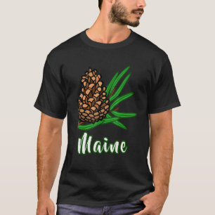 Bezoek met maine Vacation Pinecone Pine Tree T-shirt