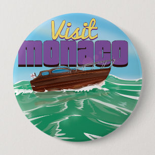 Bezoek Monaco Reisposter Ronde Button 4,0 Cm