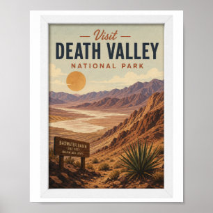 Bezoek Nationaal Park Death Valley Reis Vintage Poster