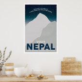 Bezoek Nepal Mount Everest Vintage Poster (Keuken)