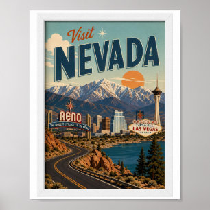 Bezoek Nevada Reis Vintage Poster