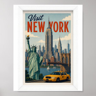 Bezoek New York Reis Vintage Poster